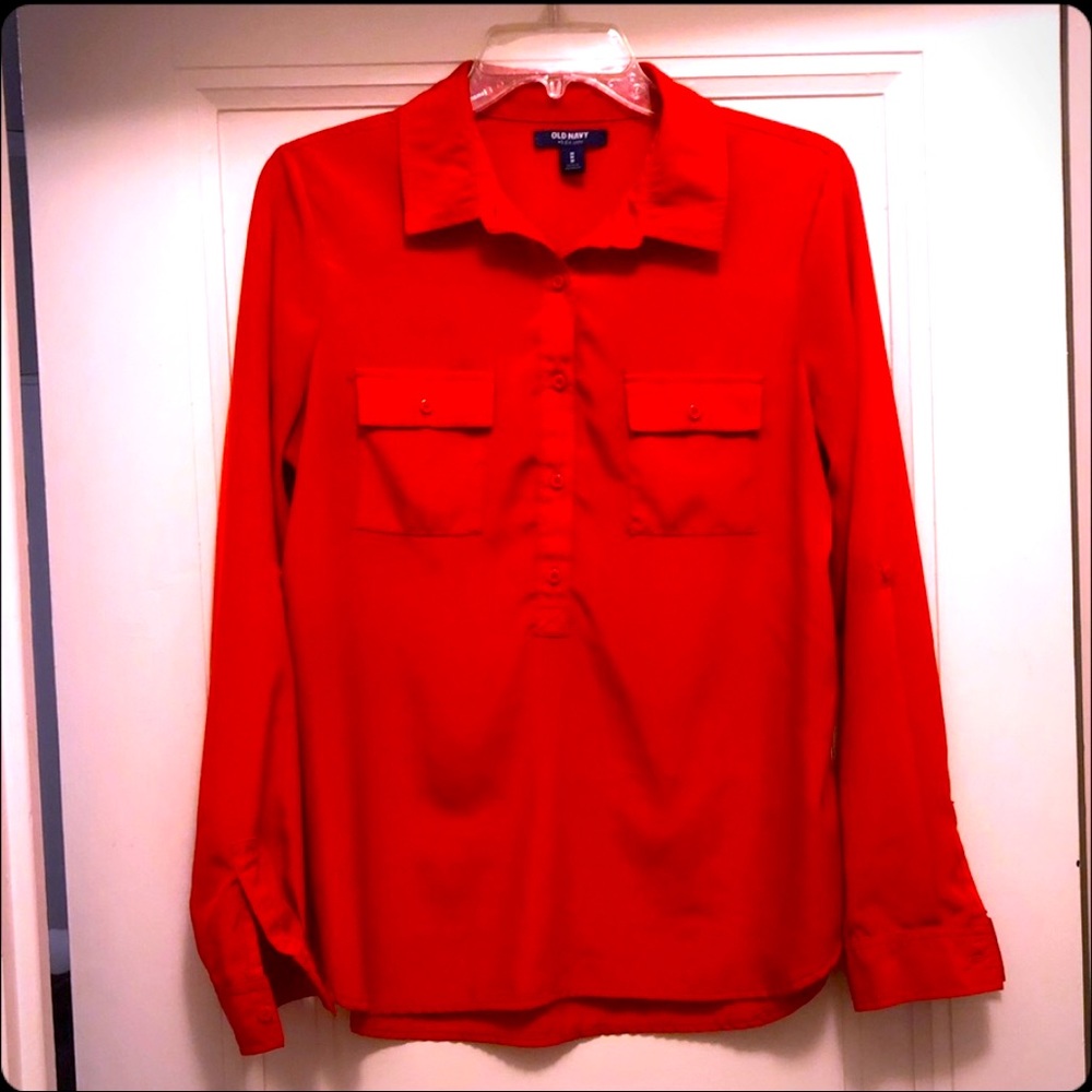 Old Navy Burnt Orange Button Down Blouse